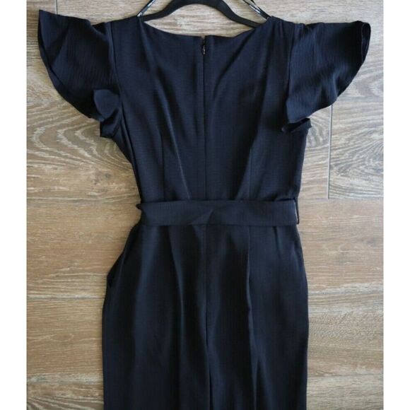 Calvin Klein CD4E1Q89 Women's Sz 4 Black Flutter Sleeve Belted Jumpsuit - Picture 5 of 10